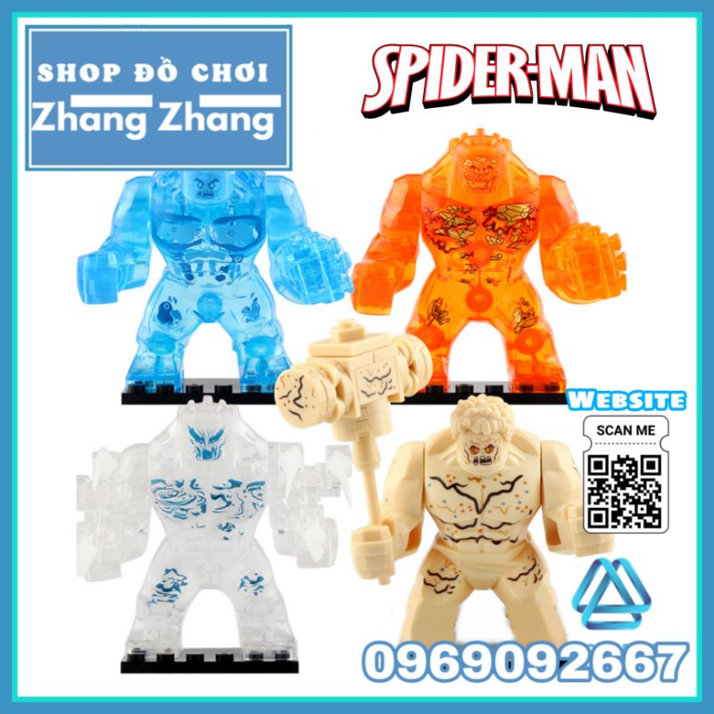 Đồ chơi Xếp hình Người đột biến Big Size Elementals - Spider Man : Far From Home Minifigures Xinh Xh1255 - 1258