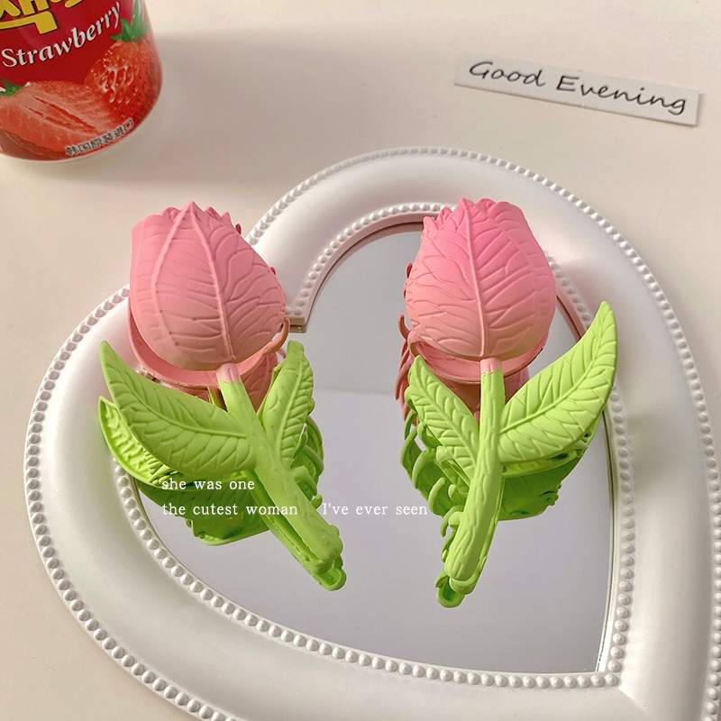 Kẹp Tóc Kim Loại Hình Hoa Tulip Cỡ Lớn Phong Cách Hàn Quốc Cho Nữ