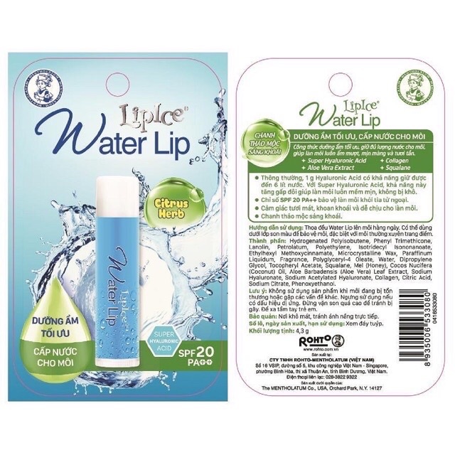 Son dưỡng ẩm cấp nước Lipice Water Lip Pure Joy