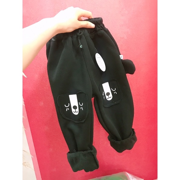 Quần nỉ bông da cá tai thỏ chất liệu lót nỉ bông bên trong dày dăn cho bé trai size 10-18kg