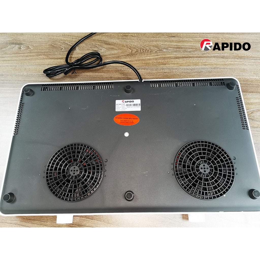 Bếp điện từ đôi dương Rapido RI3000KP công suất 3000W - Hàng chính hãng, bảo hành 12 tháng