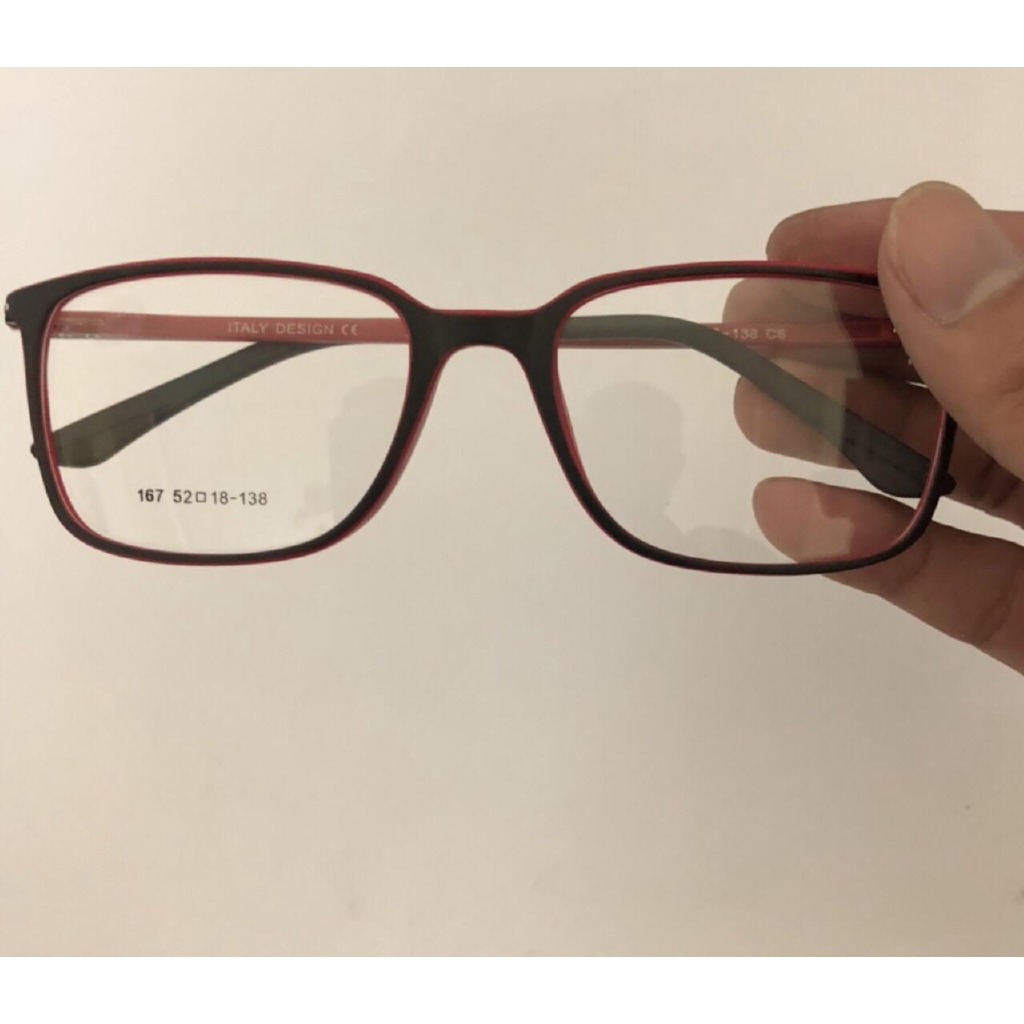 Gọng kính cận siêu dẻo,siêu bền J167 (đỏ đen)