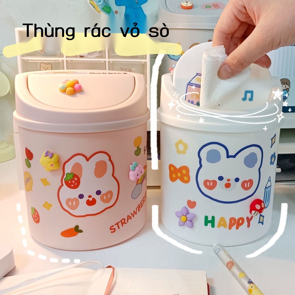 Thùng rác mini để bàn phòng ngủ, bàn học sinh thùng đựng đồ nhỏ