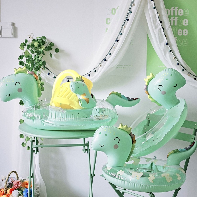 Phao Bơi Khủng Long Ins Kèm Bơm - Chống Lật An Toàn Cho Bé 0-9 Tuổi Hottrend