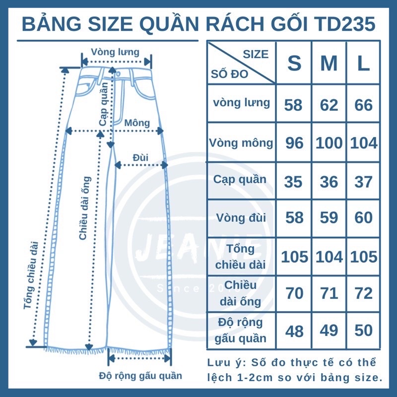 Pass quần của jeanie basic size S