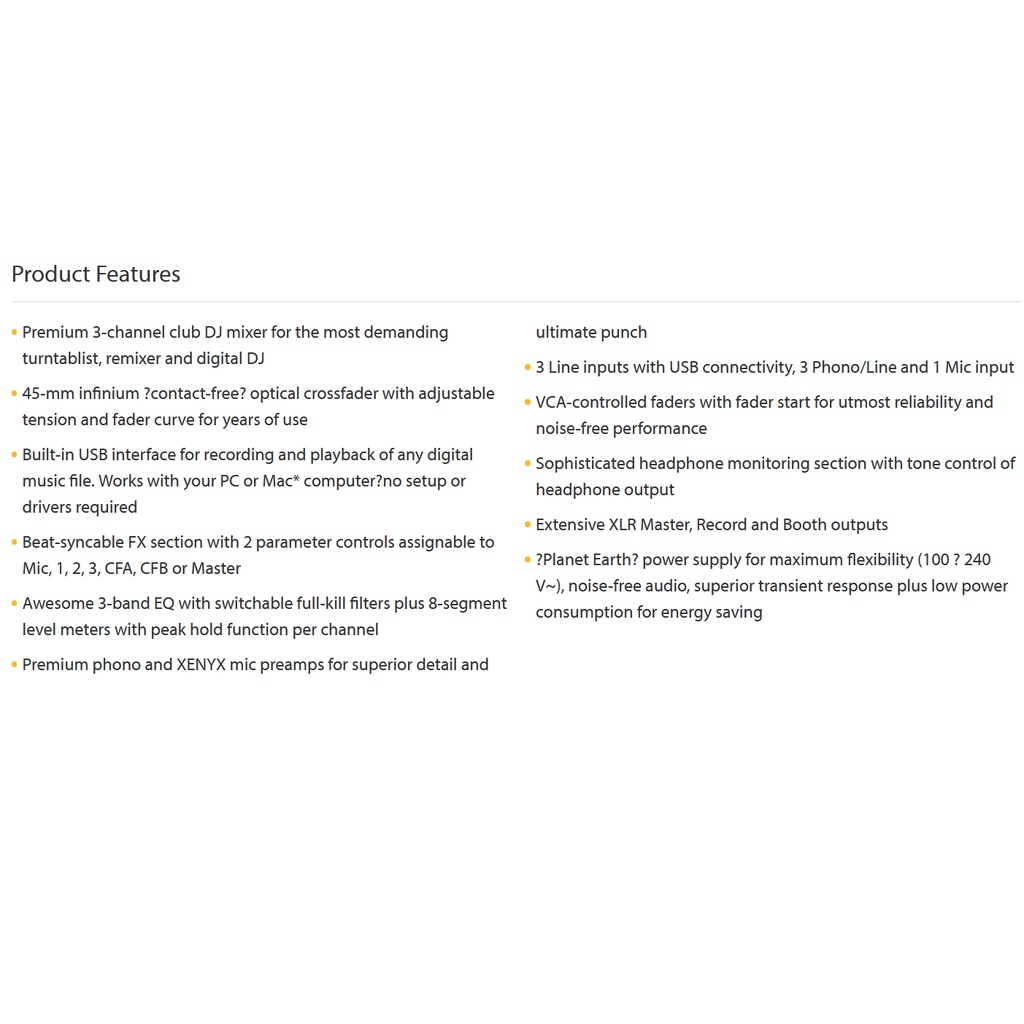 Mixer DJ 3 kênh Behringer NOX 303 - Hàng Chính Hãng