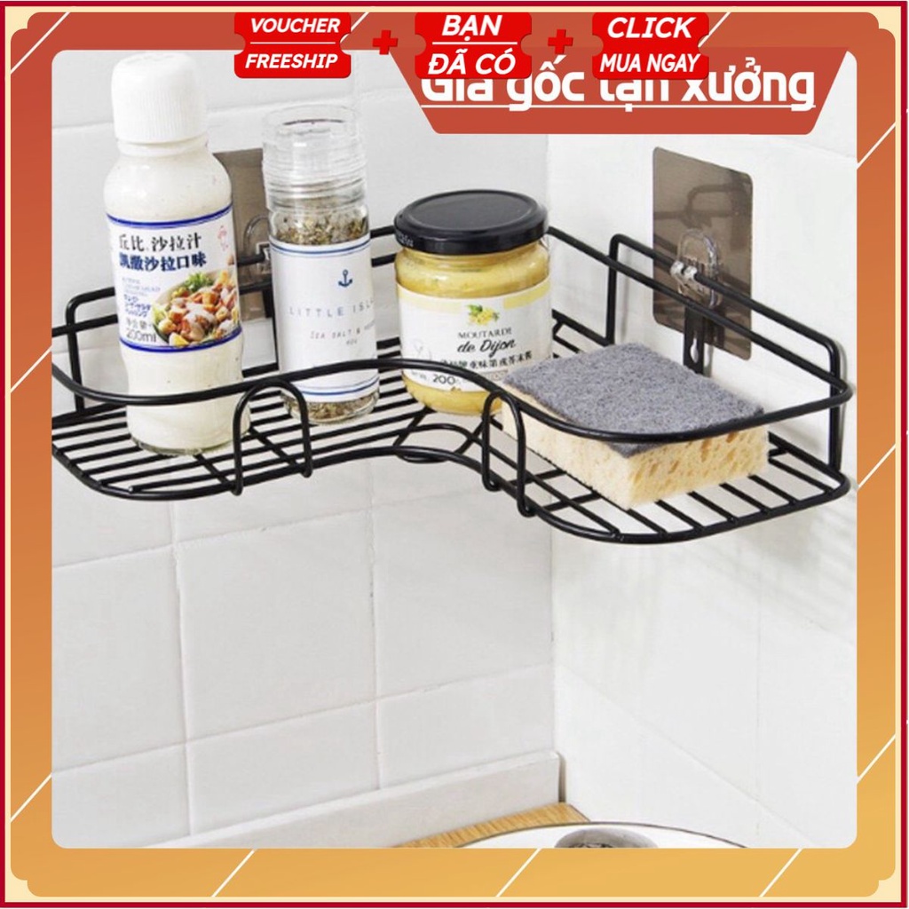 Sẵn hàng Kệ Góc Dán Tường siêu chắc Sơn tĩnh điện (kèm 2 miếng dán) .