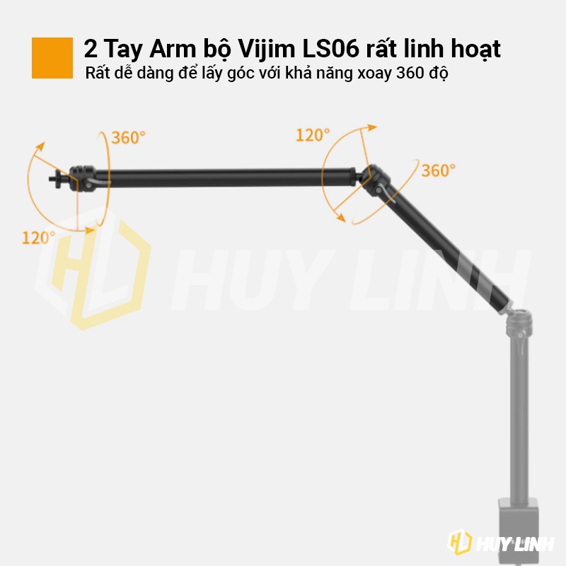 VIJIM LS06 Flexible Arm - Tay mở rộng nối dài xoay 360 độ khả năng tải 1kg