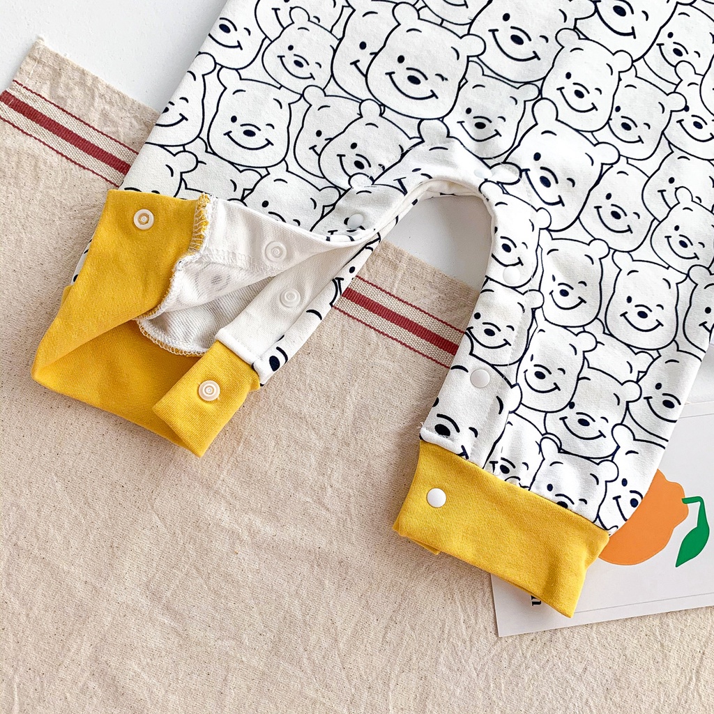 Áo liền quần tay dài in họa tiết gấu dễ thương thời trang dành cho trẻ em