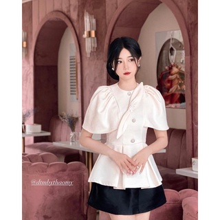 Pandora Top 🌸 Áo chất text đính nơ tiểu thư (Lưu ý mô tả sản phẩm)
