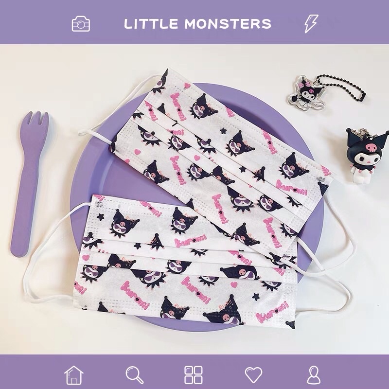 Khẩu Trang Kuromi Cute Nhật Bản Phiên Bản Mới Đáng Yêu