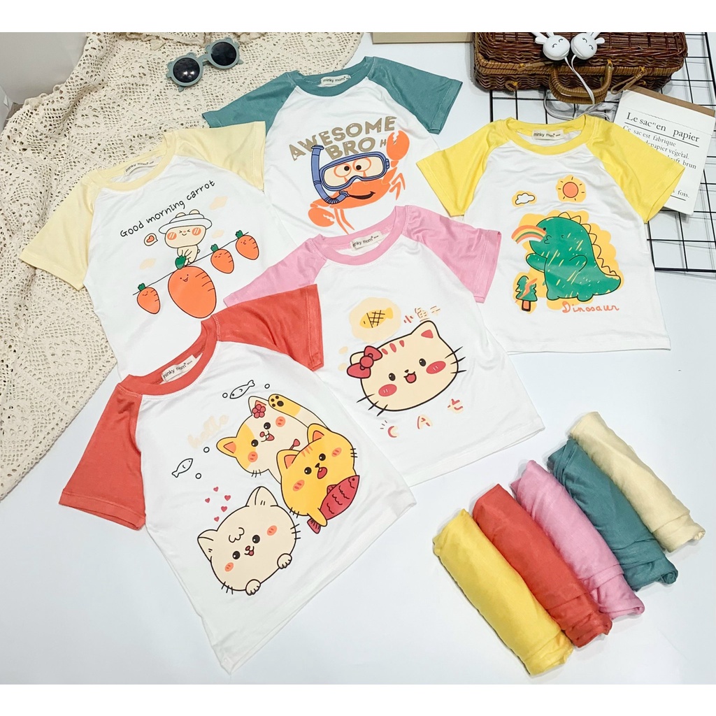 [MẪU HOT] Bộ cộc tay quần alibaba thun lạnh Minky Mom cho bé trai bé gái từ 5-19kg
