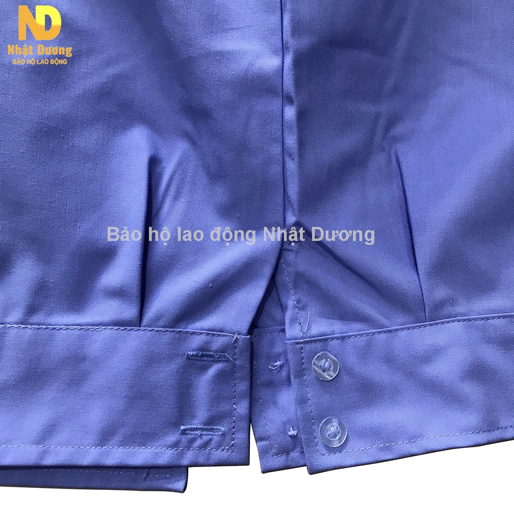 Áo bảo vệ dài tay ngắn tay Nhật Dương vải kate BV06 màu xanh ánh tím bền màu không xù lông