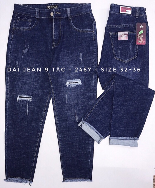 [50kg~95kg] QUẦN JEAN nữ 9 tấc BIG SIZE lưng cao co dãn mạnh 2467