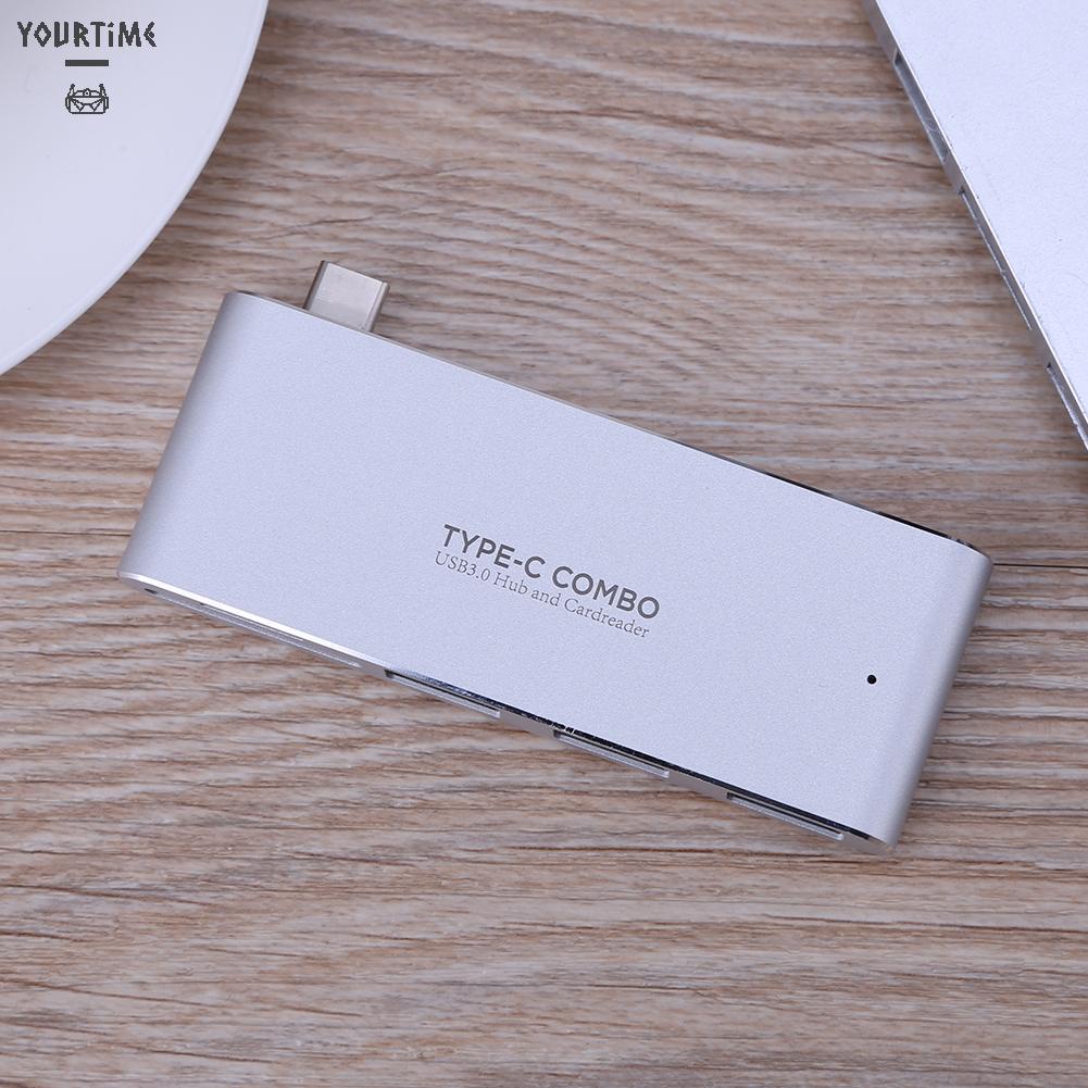 Hub Chuyển Đổi 5 Trong 1 Cổng Type C sang Đầu Đọc Thẻ SD/TF / USB 3.0 Cho Máy Vi Tính, Máy Tính Xách Tay, Điện Thoại