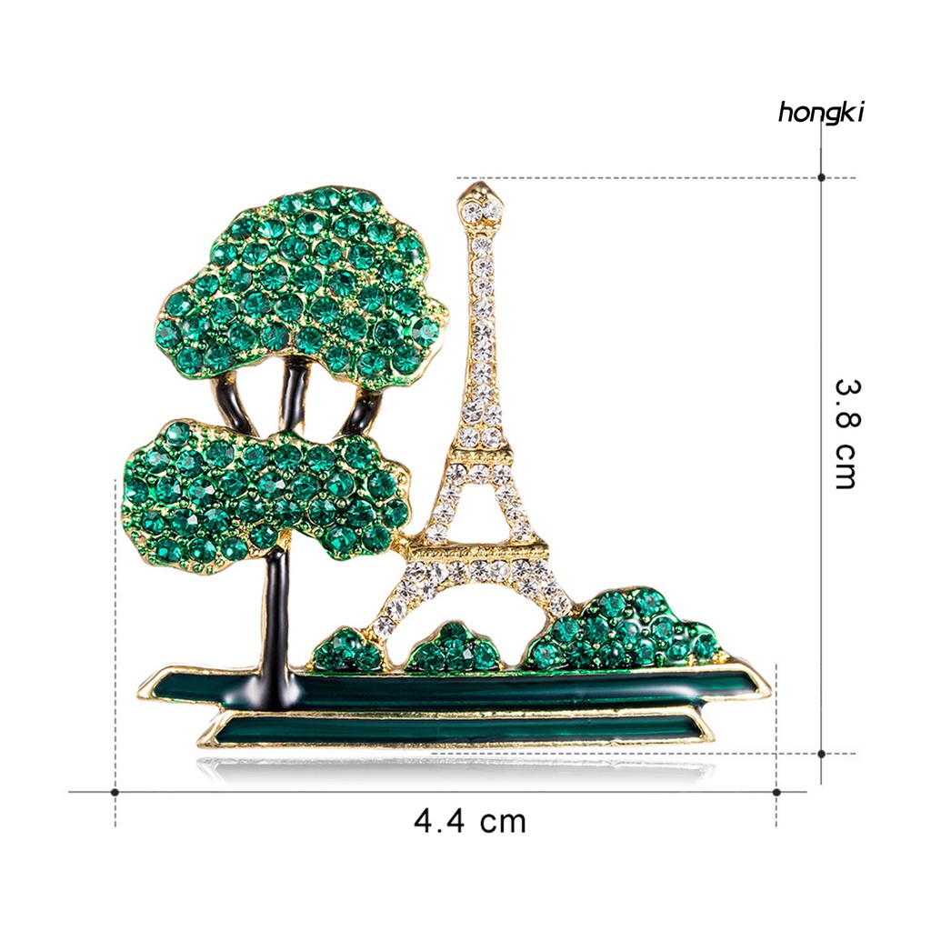 Ghim cài áo hình thám eiffel đính đá nhân tạo lấp lánh thời trang sang trọng