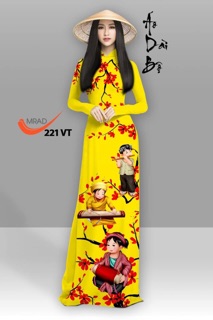 Vải áo dài lụa in 3D