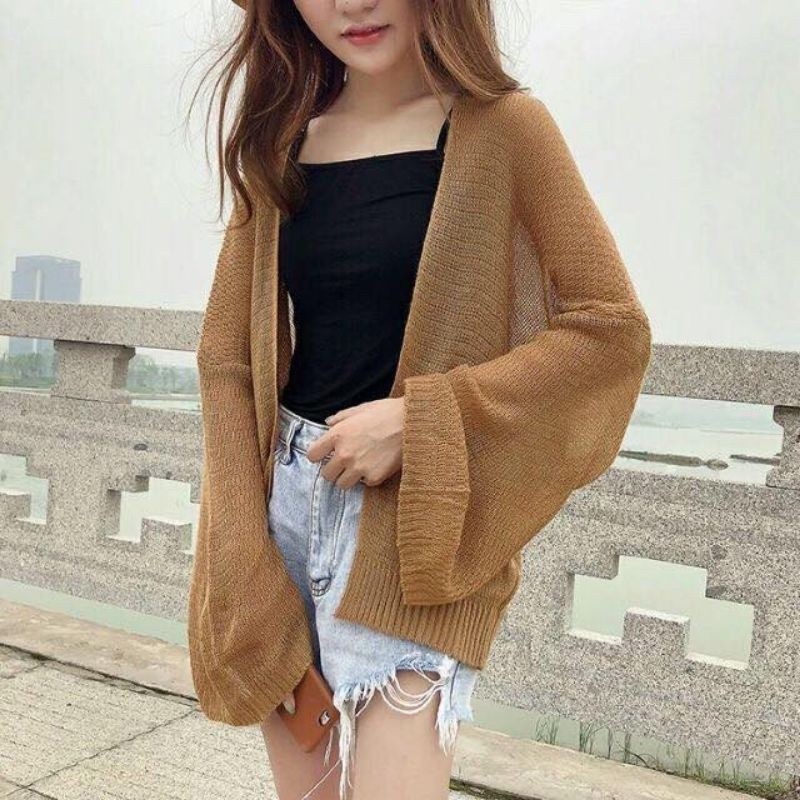 Áo Khoác Cardigan Len Mỏng - MẶC MÙA HÈ SEXY - Trẻ Trung Phong Cách Hàn Quốc