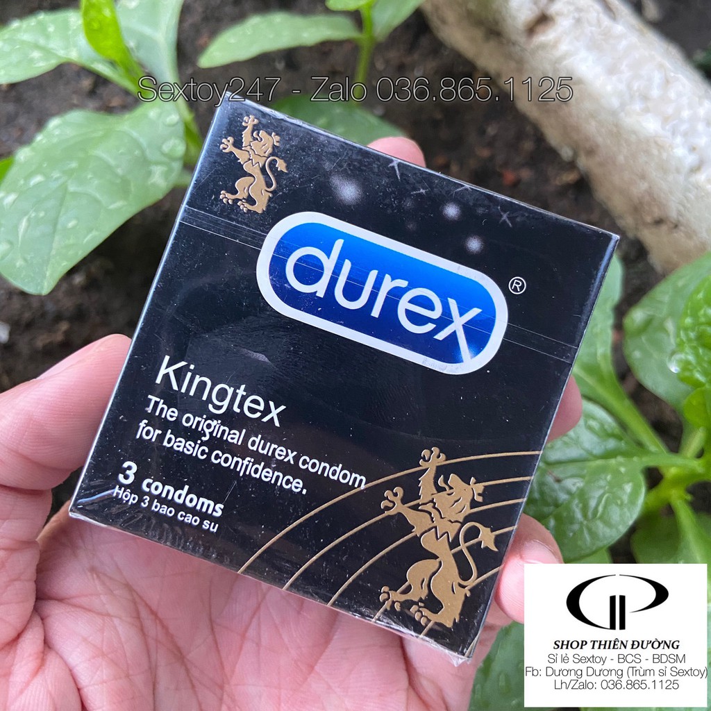 Bao Cao Su Durex Kingtex Ôm Sát 49mm - Hộp 3 BCS