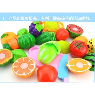 Bộ đồ chơi cắt hoa quả trái cây rau củ cho bé, đồ chơi nhà bếp 12 món cho bé