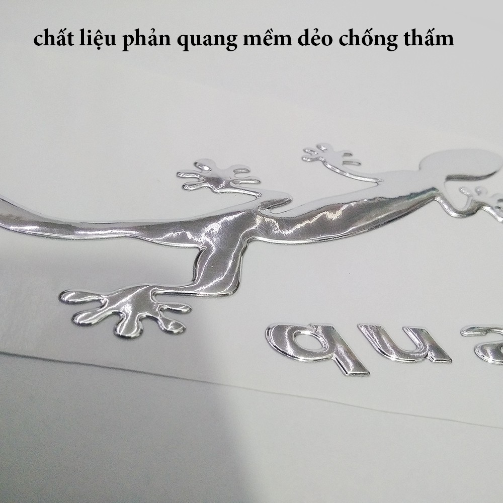 Tem trang trí ô tô, Xe máy Tắc Kè Quattro 3D nổi - TK Bạc