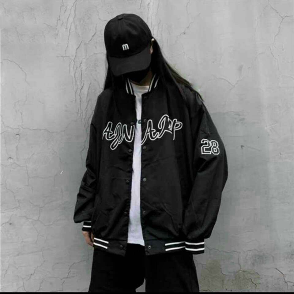 Áo khoác bomber dù unisex form rộng 2 lớp 28 nam nữ ulzzang