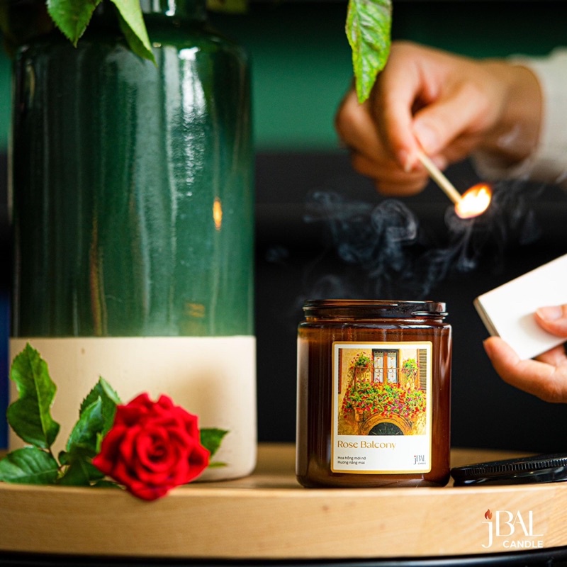 Nến thơm jBAL hũ thuỷ tinh nâu 200g