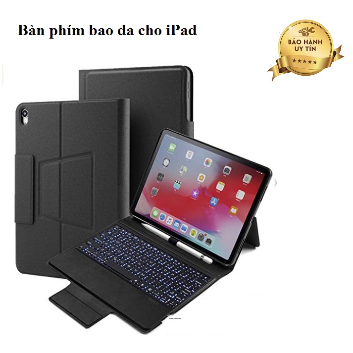 [MỚI] Bàn phím bao da cho iPad Air 3 2019 10.5 inch/ iPad mini 5/ iPad pro 10.5inch - Có đèn bàn phím Giá đỡ dây gài Bút