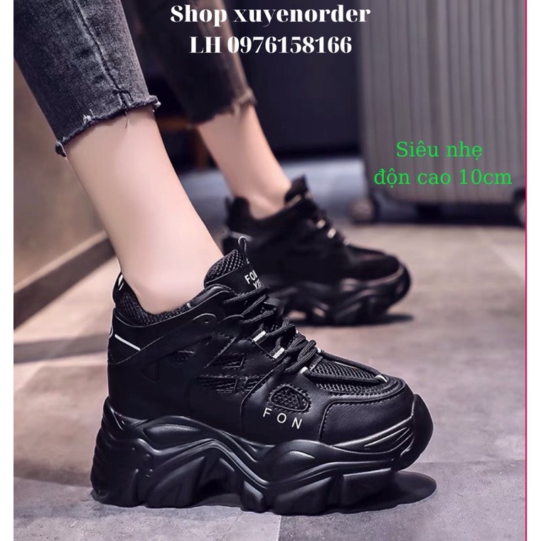 Giầy thể thao đế độn tăng chiều cao 10cm siêu nhẹ và êm mang đậm phong cách hàng nhập cao cấp + Ảnh Thật