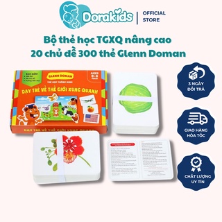 Bộ thẻ học thông minh 20 chủ đề TGXQ nâng cao 300 thẻ chuẩn Glenn Doman cho bé từ 0-6 tuổi khổ 15x21cm Ivory cao cấp