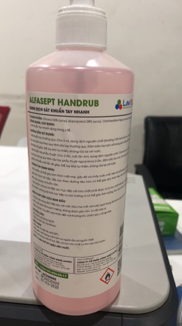 Nước rửa tay khô sát khuẩn Alfasept Handrub 500ml