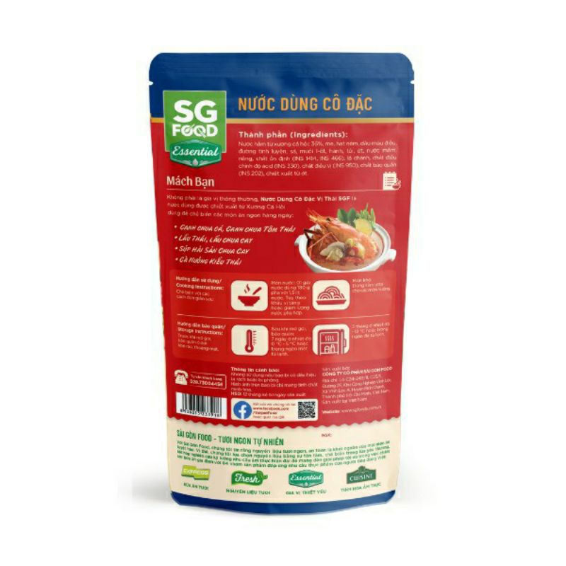 Nước dùng cô đặc nấu lẩu vị thái 180g SG food ( gia vị nấu lẩu)