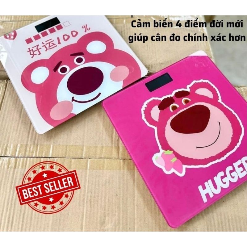 Cân điện tử gấu hồng theo dõi sức khỏe gia đình chịu lực 3 trong 1 MIIBOOSHI D1.123.HOD