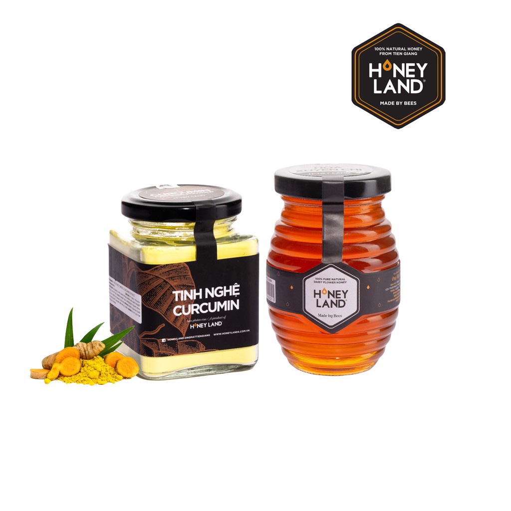 Combo Tinh Nghệ kết hợp mật ong rừng Tây Nguyên HONEYLAND(tinh nghệ 100g+mật ong rừng 250g)