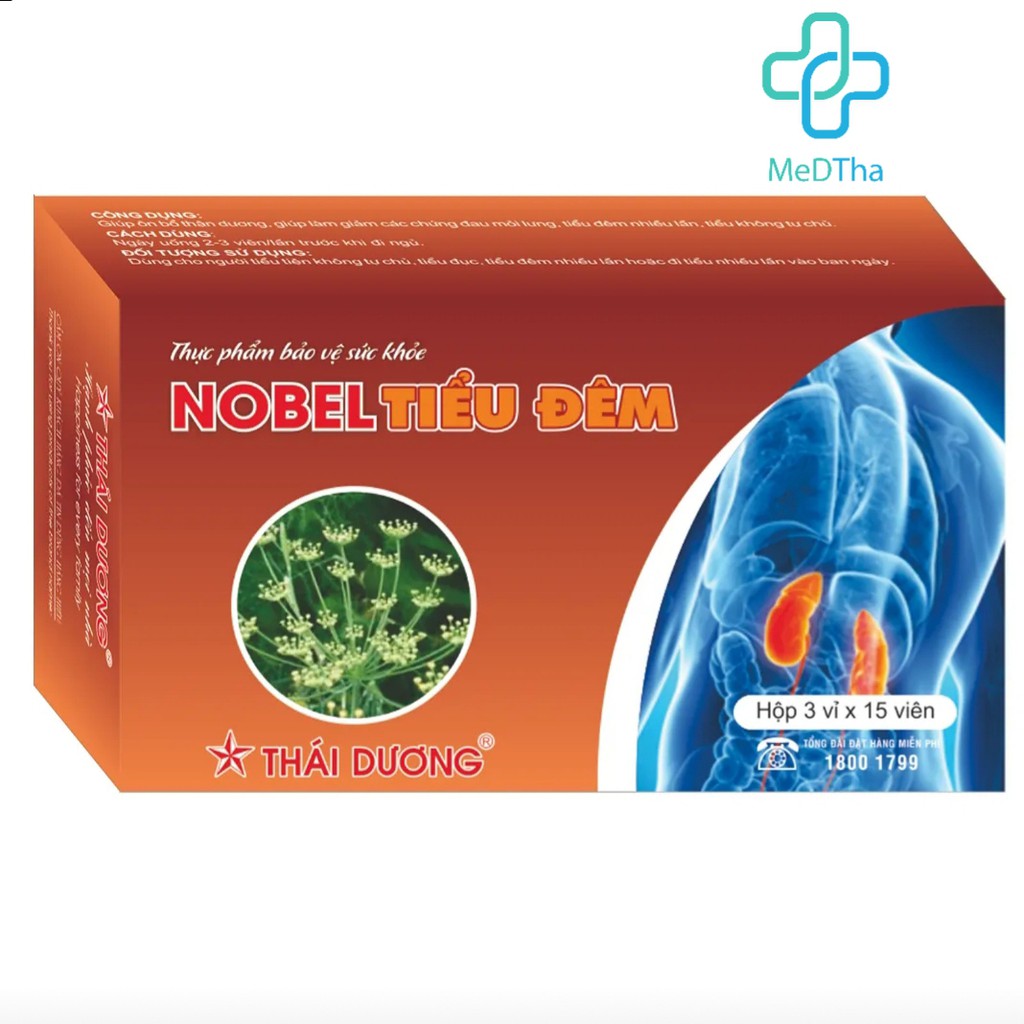 Viên tiểu đêm Nobel Tiểu Đêm - Bổ thận tráng dương, giảm tiểu đêm, tiểu buốt, tiểu nhiều lần (Hộp 45 viên) [Chính hãng]