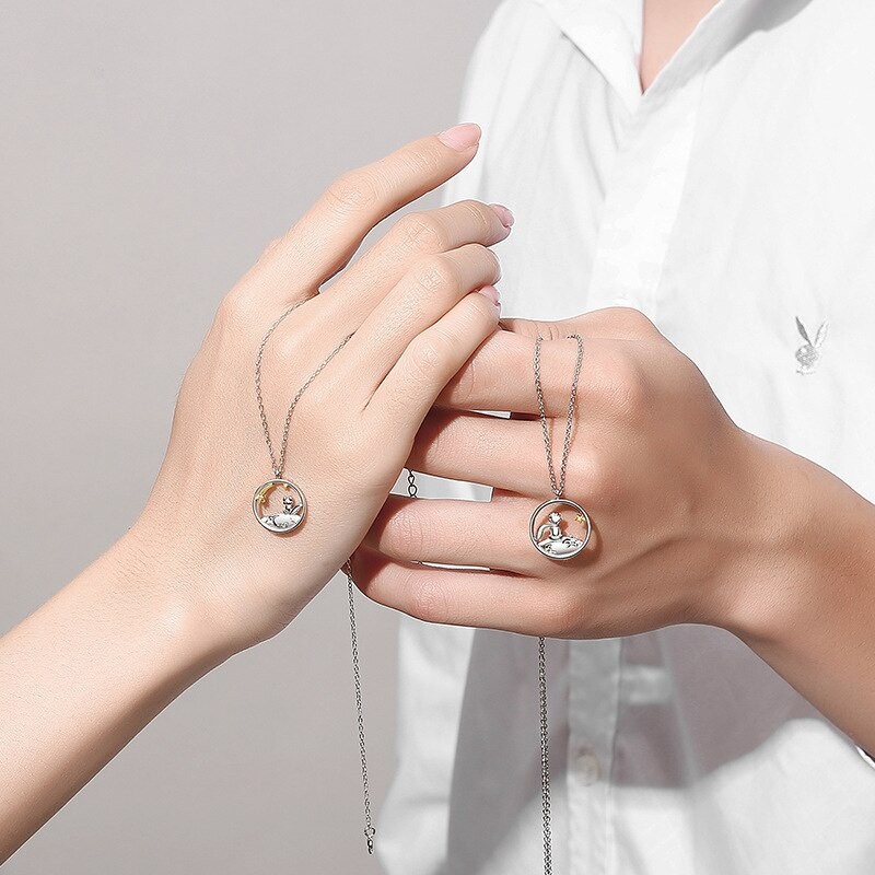 Cod Qipin Vòng cổ Dài Mặt Hình Cáo Hoàng Tử Bé Làm Quà Tặng Khoảng Cách Tình Yêu