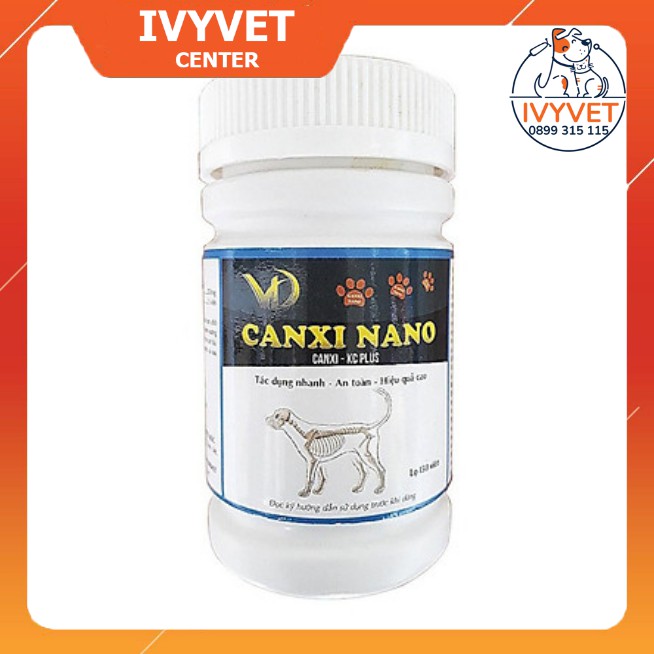 Thức ăn cho chó mèo - Canxi nano cho chó mèo 150v/hộp