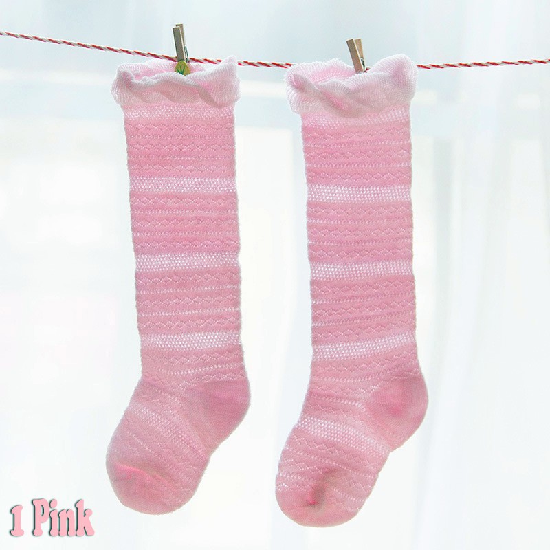 Tất cotton ngang gối đáng yêu cho bé gái