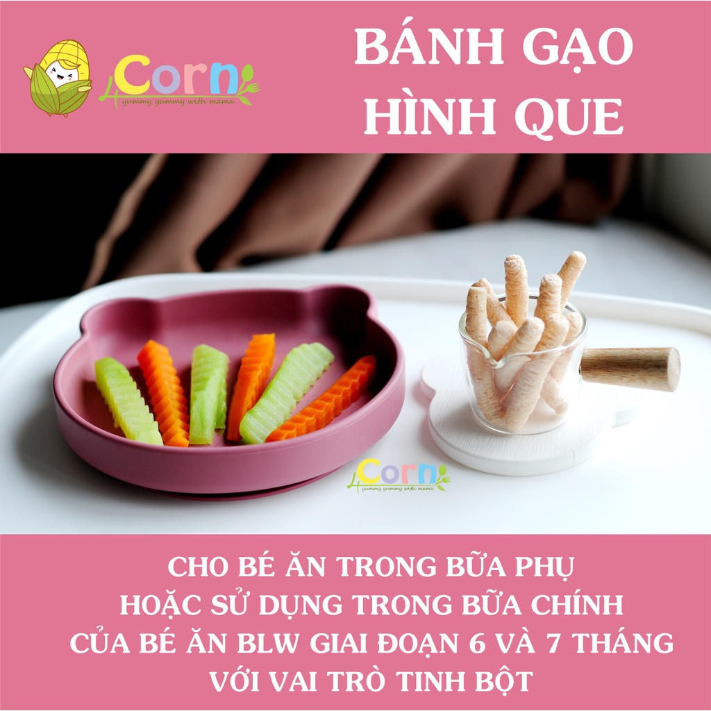 Bánh gạo ăn dặm HÌNH QUE Alvins tập cầm nắm - Cho bé 6m+