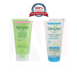 [Mã khuyến mãi] Sữa rửa mặt Simple Refreshing/Micellar Facial Gel Wash (Bill Anh)