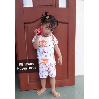 99k 5 bộ cotton giấy thông hơi bé gái 4-14kg