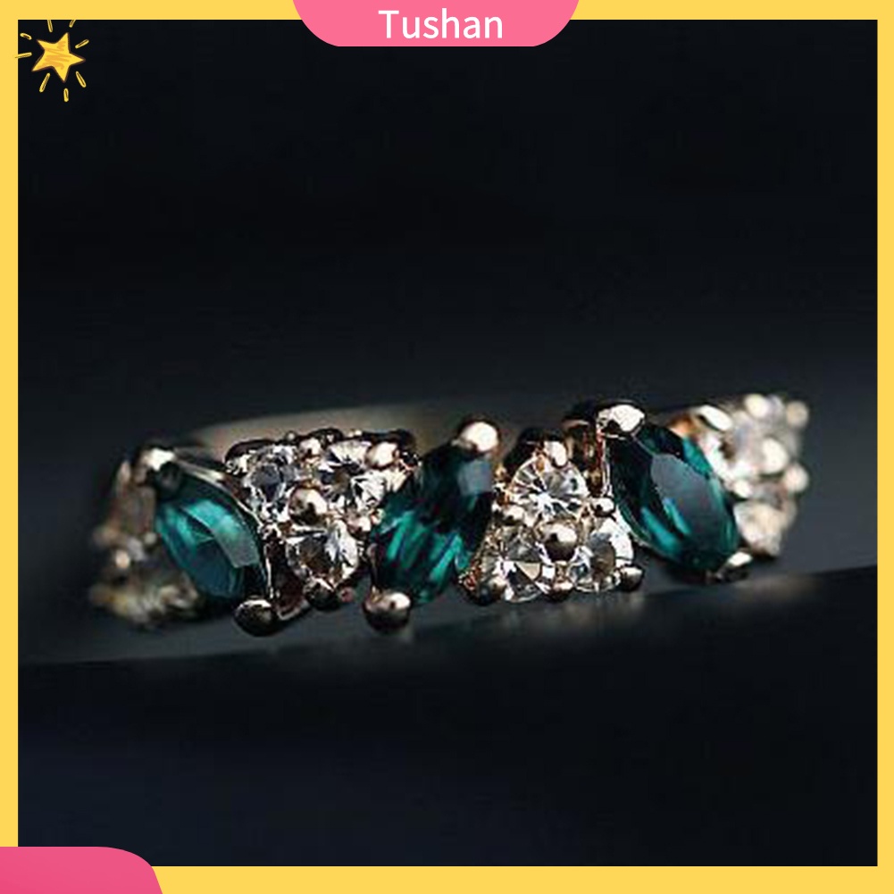Nhẫn trang trí đính đá zircon kiểu cổ điển thích hợp với cô dâu