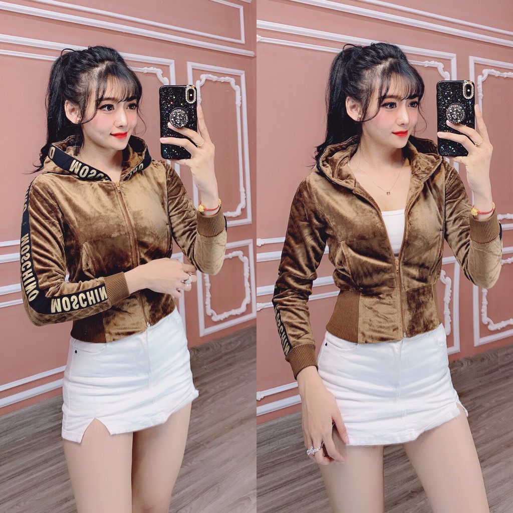 AÓ KHOÁC NHUNG FORM LỬNG VIỀN MOSCHINO CỰC HOT (HÌNH CHỤP THẬT )