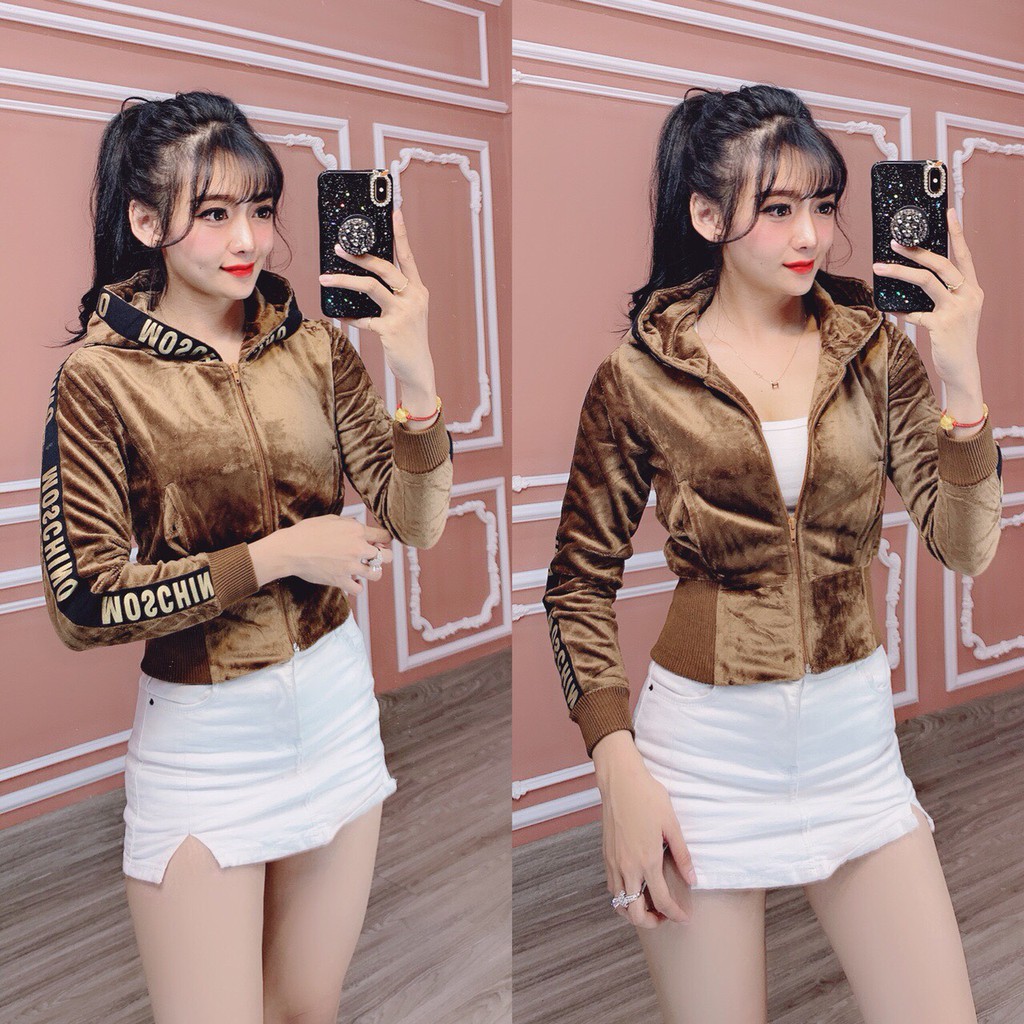 AÓ KHOÁC NHUNG FORM LỬNG VIỀN MOSCHINO CỰC HOT (HÌNH CHỤP THẬT ) | BigBuy360 - bigbuy360.vn