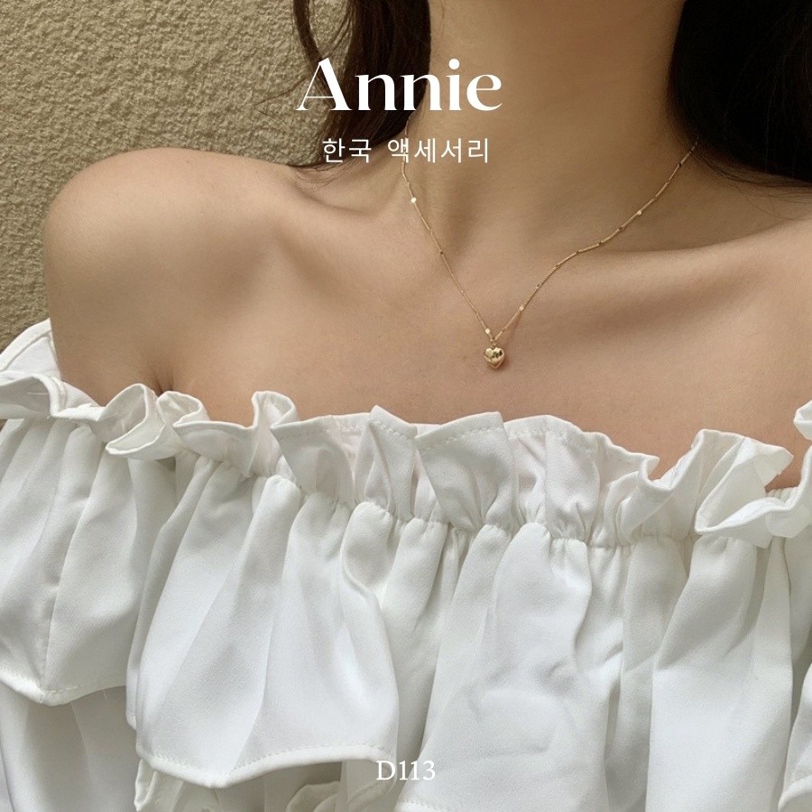 Dây chuyền trái tim mạ vàng sợi mảnh kiểu dáng nữ tính đơn giản ANNIE D113