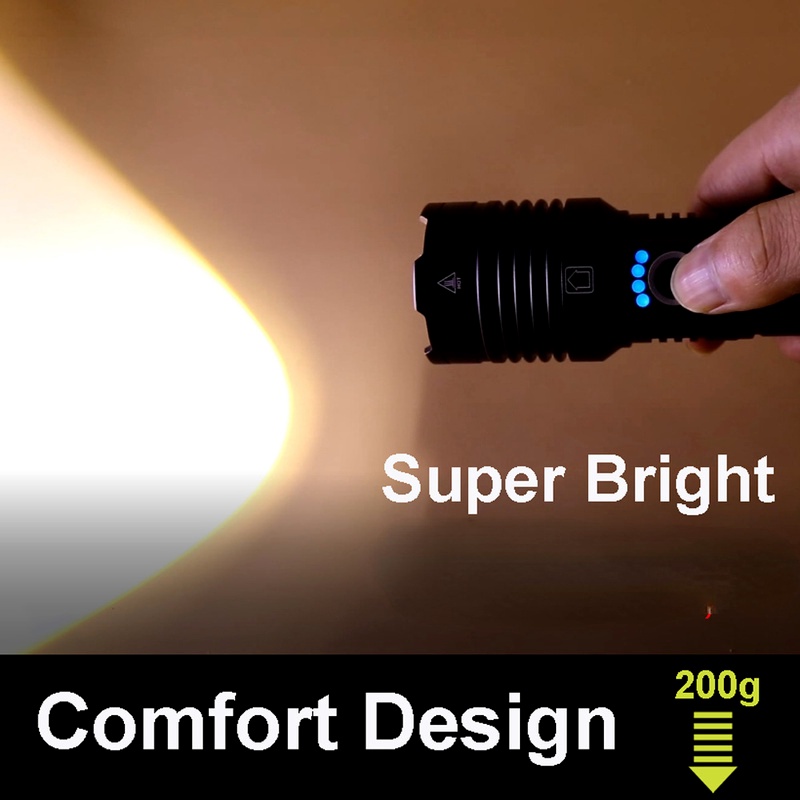 Đèn Pin XHP160 Bóng LED XHP50 Chống Thấm Nước