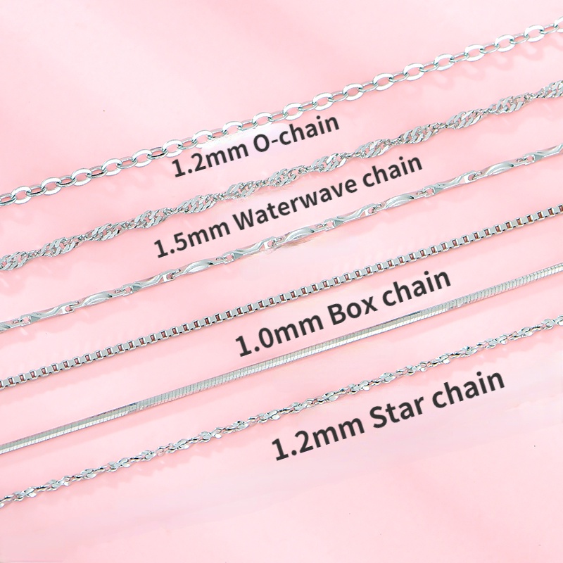 Vòng cổ Mạ Bạc 925 6 Kiểu Dáng Khác Nhau Không Gây Dị Ứng
