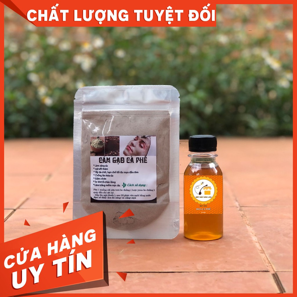 [Làm Đẹp] Combo Mặt Nạ Bột Cám Gạo Cà Phê Handmade & Mật Ong Nguyên Chất – Mask Mật Ong Thiên Nhiên