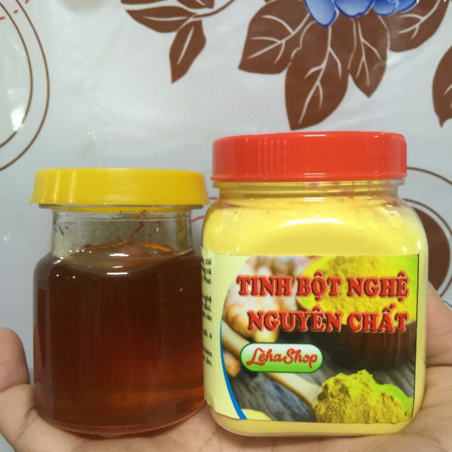 Combo 100gr tinh bột nghệ và 50ml mật ong nuôi