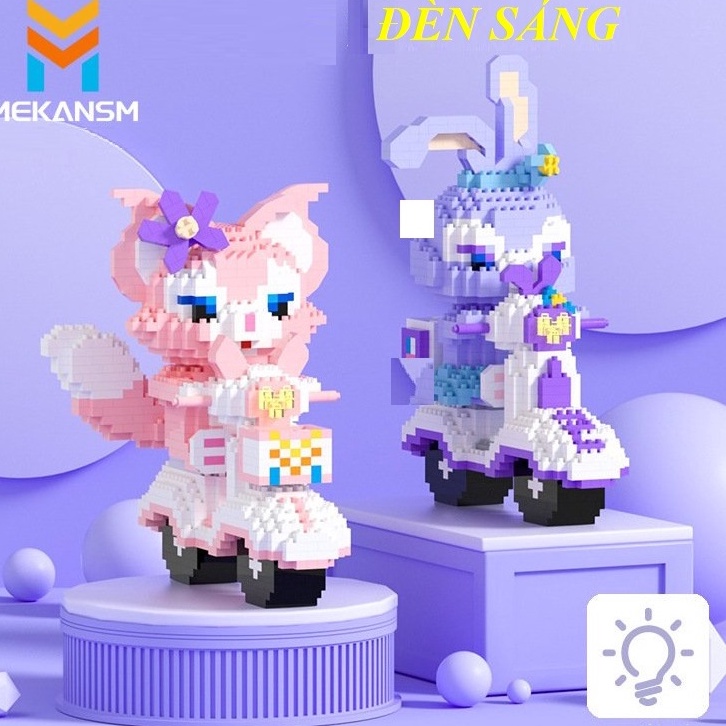Đồ chơi lắp ráp mô hình StellalouStella/Annabelle có ĐÈN phát sáng, mô hình động vật đáng yêu cho bé